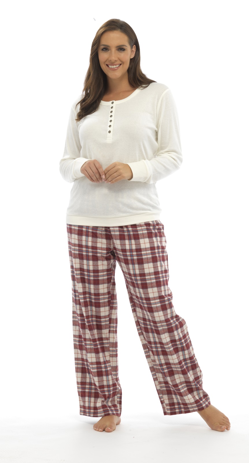 Womens Long Pyjamas 2 Piece Set Long Sleeved Nightwear Ladies Pjs Size